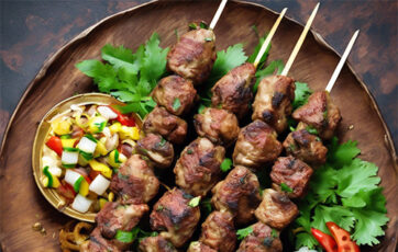 شیش‌کباب شیرازی با مرغ سمانه